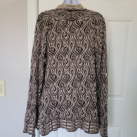 MOTH Anthropologie The Eyes Have It Brown And Cream Open Knit Cardigan Size L - Picture 7 of 11